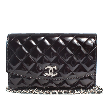 CHANEL シャネル バッグ コピー ショルダーバッグ A48692 マトラッセライン エナメル ブラック＆シルバー